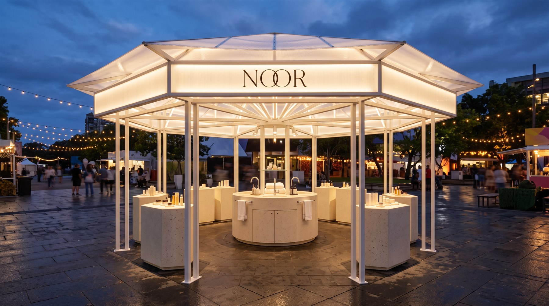 Concept visualisation: Noor pavilion at an outdoor festival